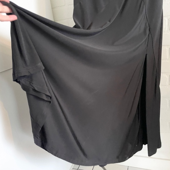 Joseph Tibkoff BLACK FULL LENGTH EVENING GOWN DRESS Formal  Whimsygoth Sz 14 - Picture 5 of 11